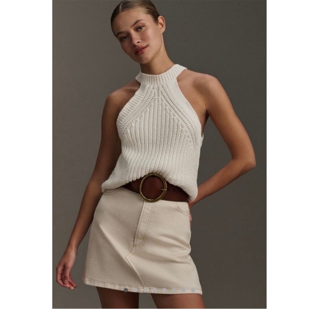 Pilcro Cream Mini Skirt